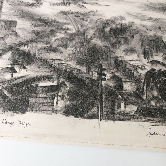 Jeanne Moment Art Print Reed College Coast Range Oregon 1952 Mountain Town  #5/? - Picture 12 of 16